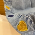 thumbnail image 5 of Mercatoo Toddler Heart Embroidery Jeans Straight Baggy Harem Washed Denim Pants Kids Baby Elastic Waist Pull on Jeans Trousers, 5 of 6