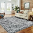 thumbnail image 3 of Aoile 8x10 Machine Washable Area Rug, Stain Resistant Anti Slip Backing Rugs, Retro Distressed Print Low-Pile Carpet Rugs for Living Room Bedroom Dinning Room, Gray, 3 of 8