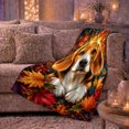 thumbnail image 6 of Autumn Maple Leaves Beagle Dog Portrait, Festive Pet Portrait Pattern, Warm Flannel Blanket for Living Room and Bedroom, Dog Lovers Thanksgiving Gift, Pet Lover Home Decor, 6 of 9