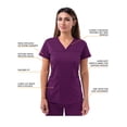 thumbnail image 3 of Bata Médica Adar Pro Para Mujer - Blusa Médica Sweetheart Con Cuello En V - P4210 - Berenjena - Xl, 3 of 5