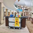 thumbnail image 6 of EastVita Commercial Janitorial Cart with Cabinet, Hotel Cart Housekeeping Room Service Cart Hand Push Utility Cart, 6 of 7