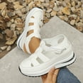 thumbnail image 6 of Dakaela Women's Hollow out Casual Sandals Platform Wedge Walking Shoes Thick Slip on Sneakers White 9.5, 6 of 8