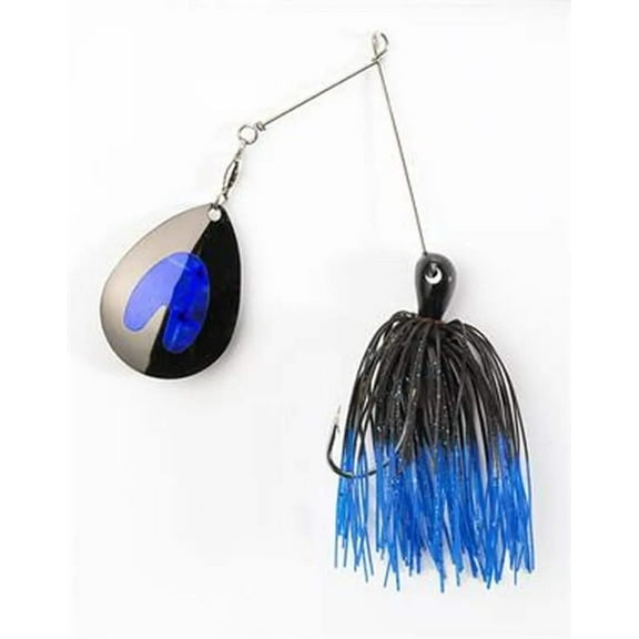 Jewel Jolt Single Spinnerbait Black & Blue Tip, 1/2 oz. JBCJSS12205