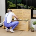 thumbnail image 4 of Costway 48 Gallon Acacia Wooden Patio Storage Deck Box Outdoor Storage Box with Wheels, 4 of 11