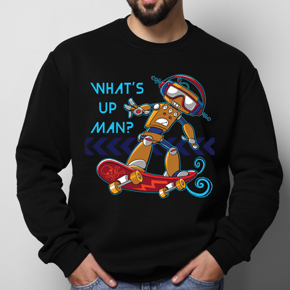 What's Up Man Design What's Up Man Design Graphic Sweatshirt Long Sleeves,Sizes S-2XL