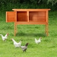 thumbnail image 5 of Pefilos 36 Inch Single Rabbit Hutch Deck Waterproof Wooden Bunny Cage Hen House Pet Animal Poultry Cage, Orange, 5 of 15