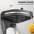 thumbnail image 6 of Bathroom Corner Shelves, Tutuviw 1 Pcs Shower Corner Shelf No Drilling, Bathroom Corner Shelves Black with 2 Hooks, Rustproof Aluminum Wall Mounted Shower Caddies for Bathroom/Kitchen, 6 of 7