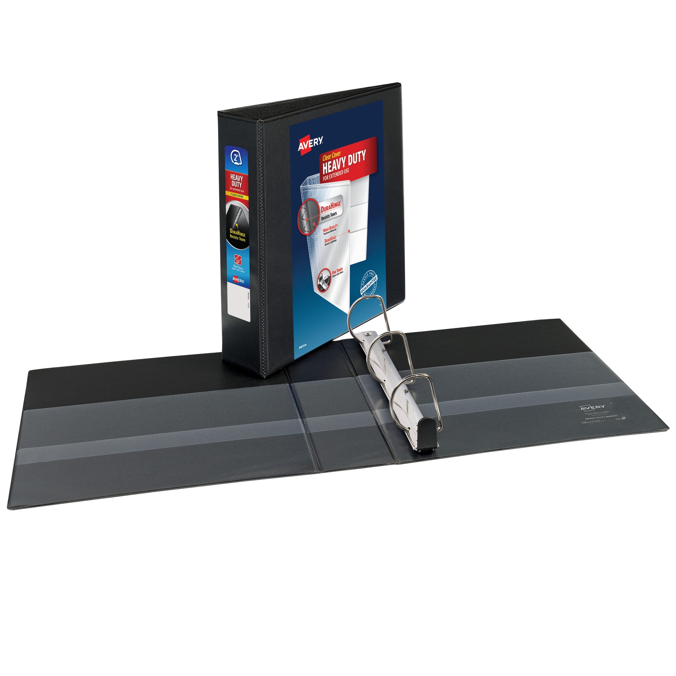 (4 pack) Avery Heavy Duty View Binder, 2", Black, Slant Ring, One-Touch, 530 Sheet Capacity, 1 Binder