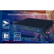 8-Port Gigabit Internet Unmanaged Poe Switch, Home Power over Ethernet Hub Router, Office Network Splitter with Fanless Metal Housing