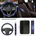 thumbnail image 5 of Yuyamidu Wolf Car Seat Cover Set Accessories with Starry Sky Floor Mats Steering Wheel Cover Butterfly Seat Belt Strap Pads Coasters Handbrake Cover Set, 15 PCS, 5 of 6