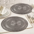 thumbnail image 5 of Beaded Placemats Set of 16 for Dining Table, Table Placemats, 14 Inches Round - Silver Smoke, 5 of 8
