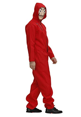 Famajia Salvador Dali Money Heist The Paper House La Casa De Papel Costume  Red Jumpsuit With Mask Medium | Walmart Canada