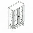 thumbnail image 7 of Lighted Curio Cabinet, 44"H Glass Display Cabinets with Adjustable Shelves and Mirrored Back Panel, Vintage Accent China Cabinet for Living Room, Black, 7 of 7
