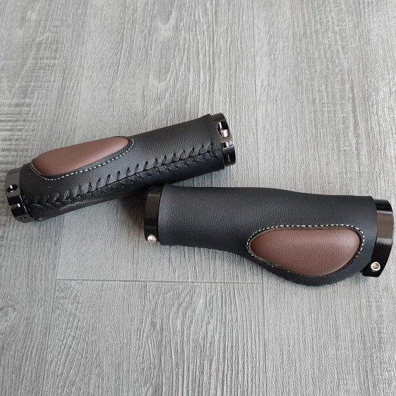 City Bike Grips Shock-absorbing Non-slip Leather Locks Mountain Bike Meat Ball Grips Bike Bump Grips Bike Handlebar Grips