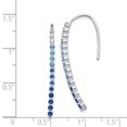 thumbnail image 4 of Auriga 14k White Gold Diamond Sapphire Threader Earrings for Women (L- 1.38 inch, W- 0.08 inch), 4 of 6