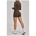 thumbnail image 5 of Top-kevin Womens Workout Sets Two Piece Long Sleeve Jacket Matching High Waist Shorts Sets Fall Winter Gym Work Out Clothes, 5 of 16