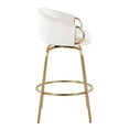 thumbnail image 6 of LumiSource Gold Metal, Cream Velvet Claire 26" Fixed-Height Counter Stool - Set of 2, 6 of 7