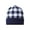 Navy / White, variant on Plaid Knit with Cuff Beanie, Black / True Blue, One Size, 1 Piece