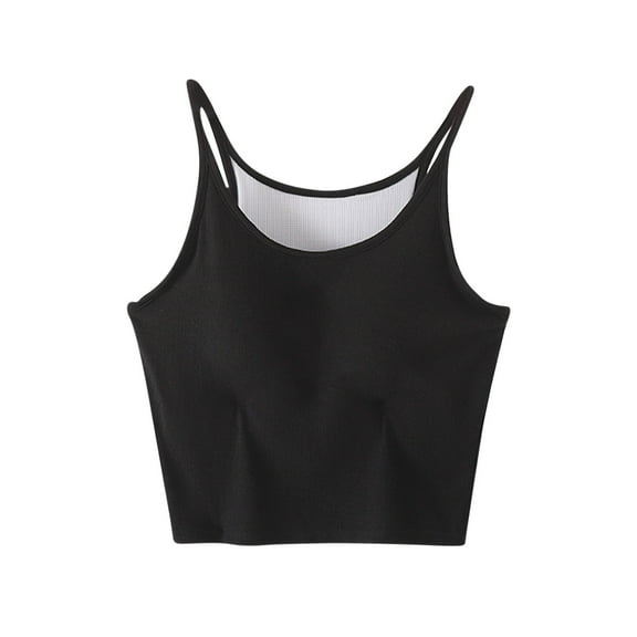 Uaswgudfs Women's Summer Scoop Neck Slim Fit Sleep Spaghetti Strap Short Tank Top | Soft Contour Pajama Tee for Ladies | Breathable Cropped Pjs