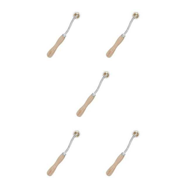 tamizeot Tracing Wheel Smooth Leather Marking Fittings Durable Tracing Wheel Stitching Marker Pattern Tracer for Signing Flat Bottom 5Set