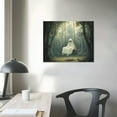 thumbnail image 4 of JRXY Vintage Cute Ghost Poster Halloween Canvas Wall Art Funny Ghost on A Swing in The Forest Home Office Decor 16x12in, 4 of 6