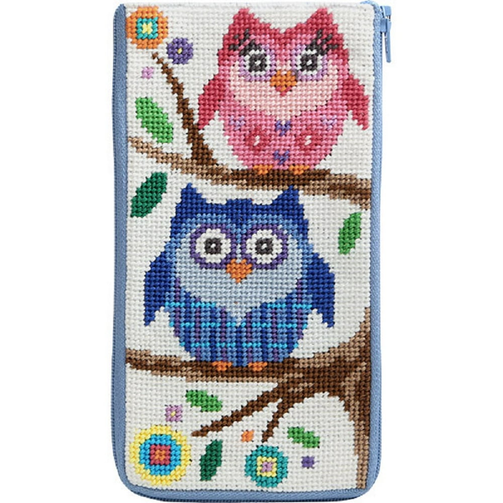 Stitch & Zip Needlepoint Eyeglass Case Kit SZ480 Owls