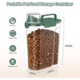 thumbnail image 2 of Dog Cat Food Storage Container, 5-7Lbs Pet Food Containers, Airtight Cat Food Container with Portable Handle & Measuring Cup, Small Animal Dry Food Dispenser for Dogs, Cats and Birds Green, 2 of 7