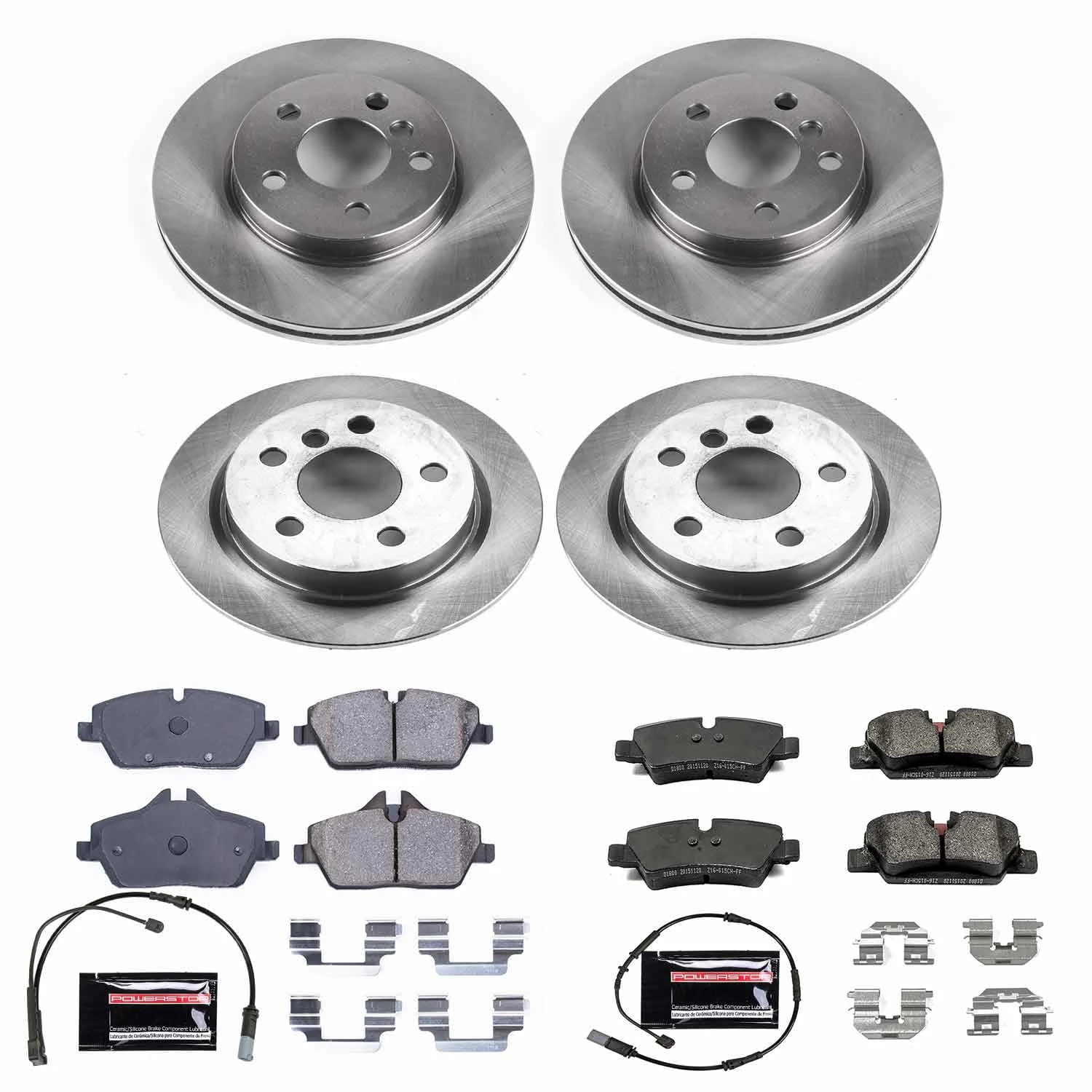 PowerStop Front and Rear Stock Replacement Brake Pad and Rotor Kit Fits: MINI COOPER Select Models KOE7978