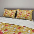 thumbnail image 2 of Fruit Comforter & Sham Bedding Set, Pattern with Leaves Figs and Flowers, 3 pcs Duvet Set Microfiber Filling Quilt, 5 Sizes, Dark Coral Earth Yellow, by Ambesonne, 2 of 4
