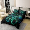 thumbnail image 3 of Erosebridal Octopus Bedding Set Sealife Duvet Cover Ocean Animal Comforter Cover for Kids Teens Adult,Decoration 2 Pcs Bedding Set (1 Duvet Cover 1 Pillowcase) Twin Size,Black Green, 3 of 6
