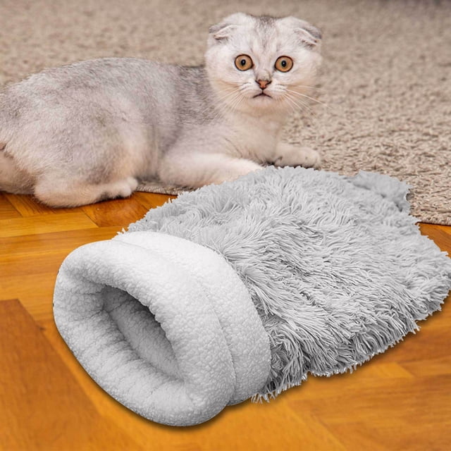 Fiudx Cama Lavable para Gatos, Saco de Dormir Suave y Acogedor, Cueva Multifuncional para Mascotas, Diseño Aislante, Fácil Acceso para Gatos y Perros Pequeños, Portátil y Ligero, Ideal para Viajes, U