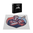 thumbnail image 3 of Ambesonne Hockey Jigsaw Puzzle Durable Cardboard, Player Holding Stick, 1000 pcs, Dark Coral Pale Blue, 3 of 5