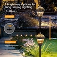 thumbnail image 5 of SOLPEX Solar Path Lights, Glass and Powder Coated Cast Aluminum Metal Solar Walkway Lights, 4 Bright LEDs per Light 6 Lumens Output per LED, Easy Installation, Waterproof, Bronze Solar Pathway Lights, 5 of 8