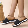 thumbnail image 6 of Willtoo Women's Slides Elastic Band Wide Width Wedge Casual Summer Sandals Flats Comfortable Orthopedic Slipper, 6 of 6