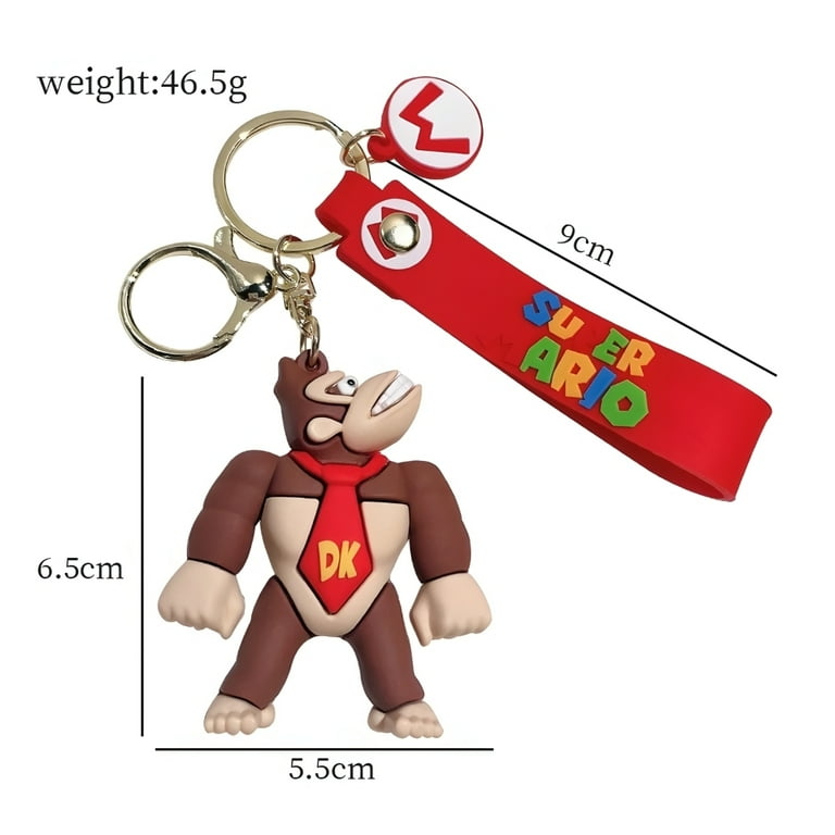 Donkey Kong 3D Super Mario Keychain with Red Carrying Strap- Super
