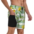 thumbnail image 2 of Kdxio Lemon Print Men'S Swim Trunks With Compression Liner 7 Inch Inseam Quick Dry Swim Shorts, 2 of 7