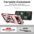 thumbnail image 4 of Nalacover Heavy Duty Armor Case for Google Pixel 6, Rugged PC Soft TPU Military Grade Shockproof Metal Magnetic Car Mount Cover with Camera Lens Sliding Ring Holder Bracket Case,Rosegold, 4 of 8