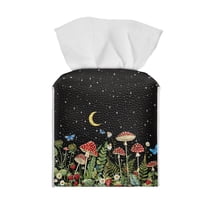 ZUXONGSY Mushroom Square Tissue Box Cover Moon 2 Packs Modern PU Leather Tissue Box Holder Easy to Clean Tissue Box Cover Case Waterproof Square Tissue Box Organizer Kitchen Decor