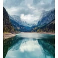 thumbnail image 3 of Ambesonne Mountain Duvet Cover Set, Alpine Lake Sky Forest, 2-Calking, Blue Green Grey, 3 of 7