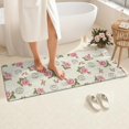 thumbnail image 4 of Pioneer Flower Floral Print Pattern Bathroom Rugs Mat, Non Slip Microfiber Bathroom Rug with Rubber Backing, Soft Mats for Bathroom Floor Tub Shower, 24"x60", 4 of 5