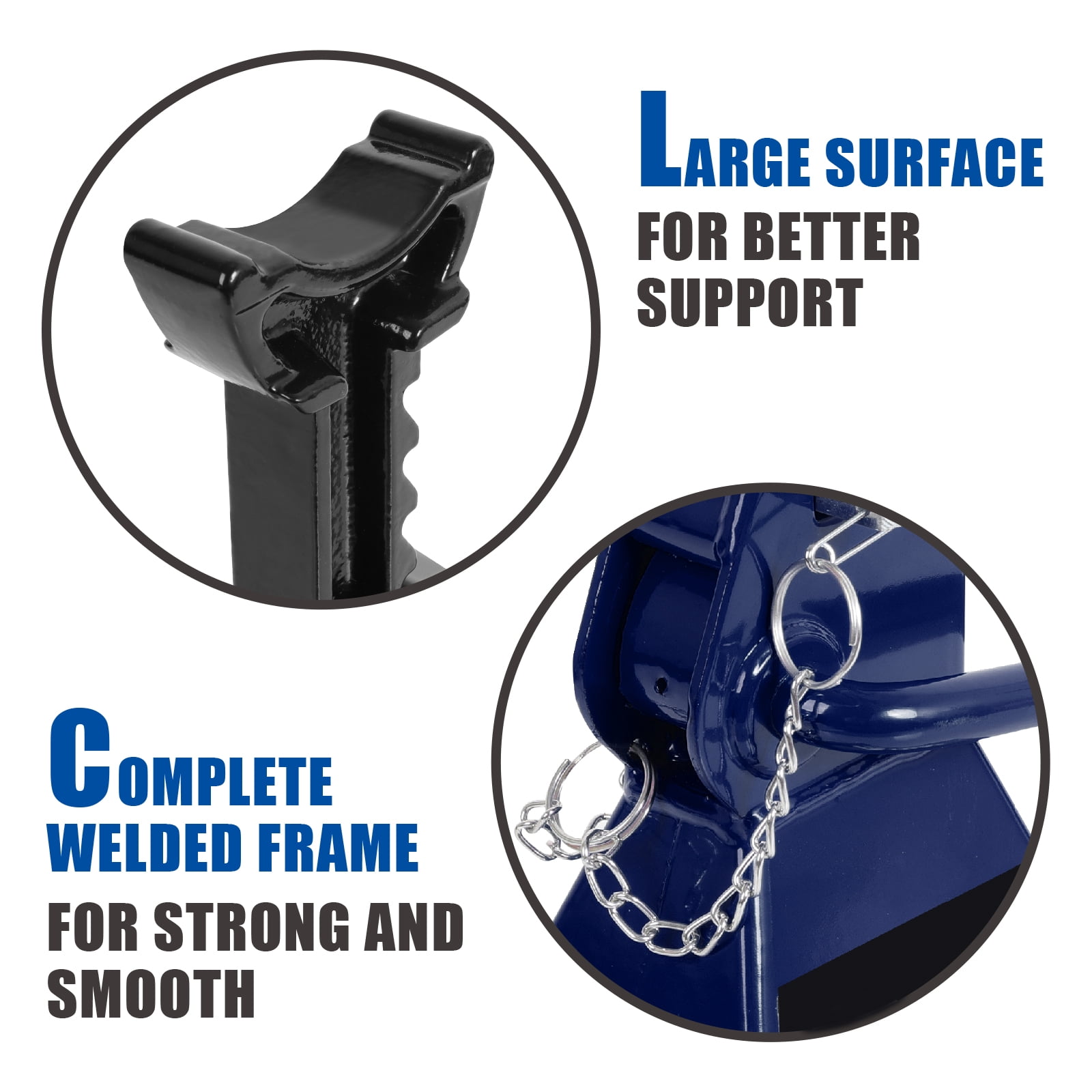 TCE 3 Ton Heavy Duty Jack Stands Double Locking Pins Car Jack Stand, Blue, 1 Pair, W43005AU