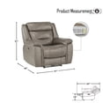 thumbnail image 5 of OakvillePark Keller Leather Upholstered Power Reclining Chair, Brownish Gray, 5 of 6