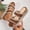 Brown, variant on Women's Platform Wedge Sandals Flat Open Toe Non Slip Slides Comfortable Chunky Low Heel Beach Sandals Red 12(43)