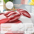 thumbnail image 2 of 3 Piece Red Striped Duvet Cover Set Queen Size,Microfiber Comforter/Quilt Cover with Corner Ties and 2 Pillowcases,Modern Gradient Geometric Ripple Stripes All Season Soft Bedding with Zipper Closure, 2 of 8