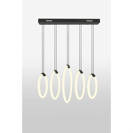 

5 Light LED Chandelier with Black finish
