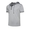 thumbnail image 4 of Camiseta de manga corta con capucha para hombre, camiseta con capucha, gris, L Scienceny AP002510-13, 4 of 6