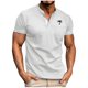 thumbnail image 2 of Tops para hombre, blusas y camisas de manga corta con cuello redondo para hombre, blusas casuales con estampado de botones, manga corta, cuello vuelto, blusas de poliéster para hombre, 2 of 6