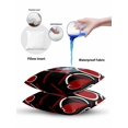 thumbnail image 5 of Waterproof Outdoor Throw Pillows with Inserts 12"x20" Set of 2, Black Red Soft Decorative Pillowcases for Couch Bedroom, White Circle Geometric Abstract Texture Pillow Covers for Sofa Living Room, 5 of 8