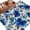 Blue Beige, variant on Blue Flowers Area Rugs 5'x7', Small Throw Rugs for Laundry Room Playroom, Spring Watercolor Floral Leaves Plants Beige Indoor Outdoor Rug Non-Slip Low Pile Carpet Runner Reversible Floor Mats