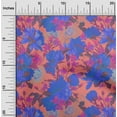 thumbnail image 1 of oneOone Georgette Viscose Rouge Tissu Feuilles & Rose Floral Matériel de Couture Tissu Imprimé par la Cour 42 Pouces de Large, 1 of 4